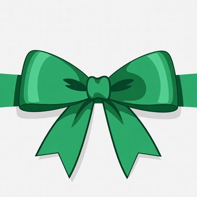 Green ribbon bow illustration