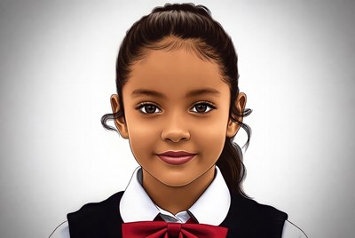 Indian girl in school uniform