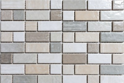 Beige Gray Subway Tile Pattern
