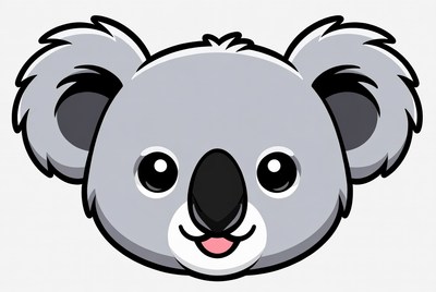 Cute Koala Cartoon Face