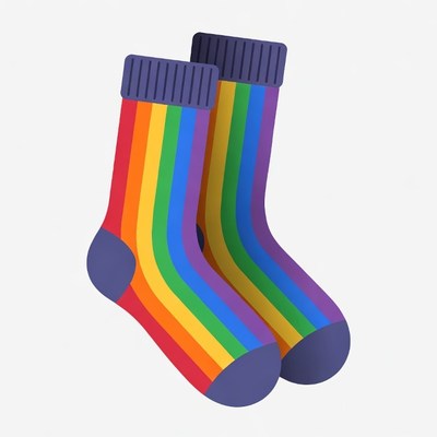 Rainbow Striped Socks Illustration