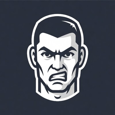Angry man face illustration