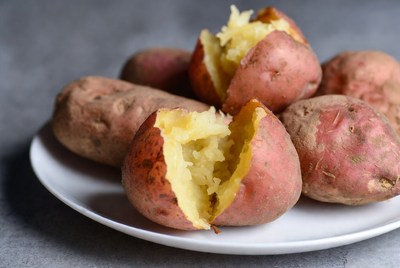 Baked Sweet Potatoes on Plate