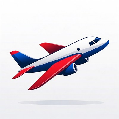 Red White Blue Airplane Flying