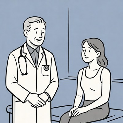 Doctor talking to female patient