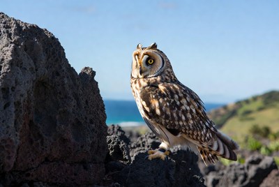 Burrowing Owl on Volcanic Rock