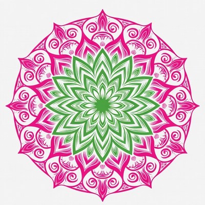 Green and Pink Mandala Design
