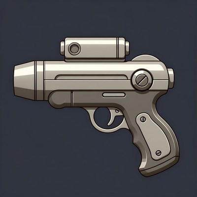 Silver Sci-Fi Ray Gun