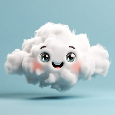 Cute Smiling Cloud Illustration