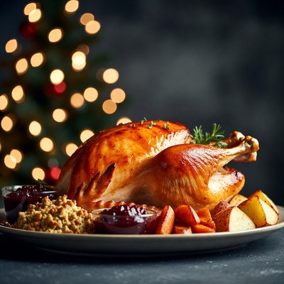 Roast Turkey Christmas Dinner Plate