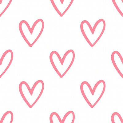 Pink Hand-Drawn Hearts Pattern