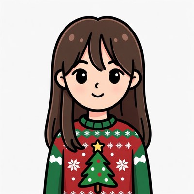 Girl in Christmas Sweater