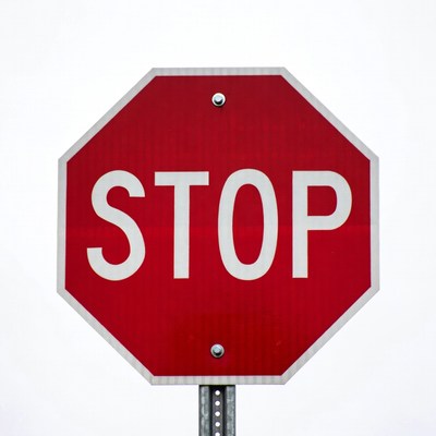 Red Stop Sign on Pole