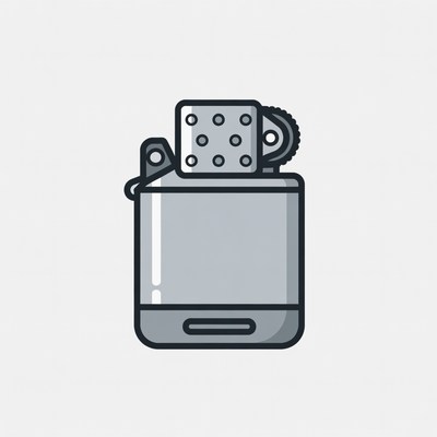 Silver Zippo Lighter Icon