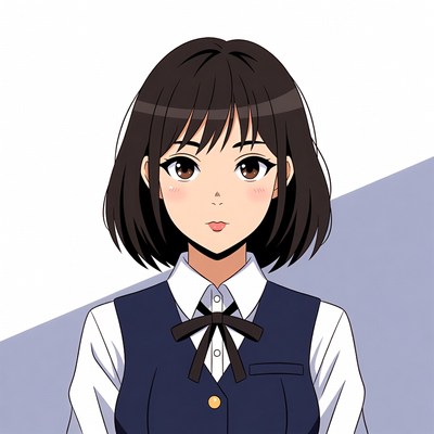 Anime girl in school uniform