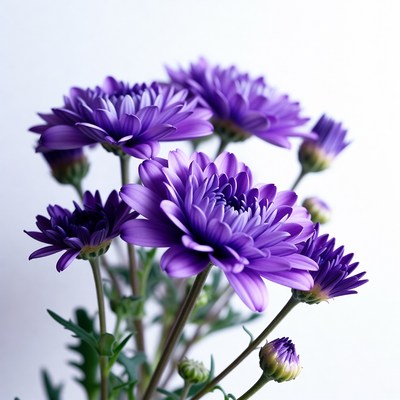 Purple Chrysanthemum Flowers Bouquet
