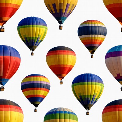 Colorful Hot Air Balloons Seamless Pattern