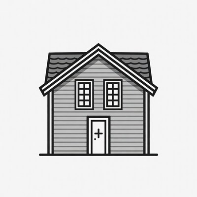 Simple Gray House Illustration