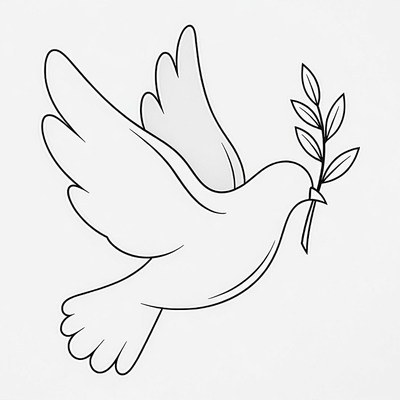 Dove holding olive branch