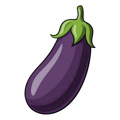 Purple Eggplant Illustration