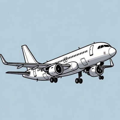 Airliner Landing Illustration