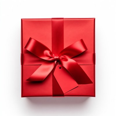 Red gift box with bow