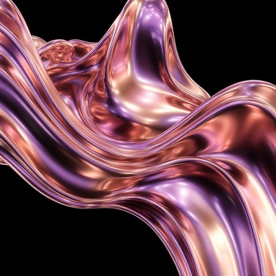 Abstract Metallic Pink Purple Waves