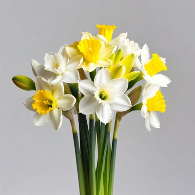Bouquet of Yellow and White Daffodils