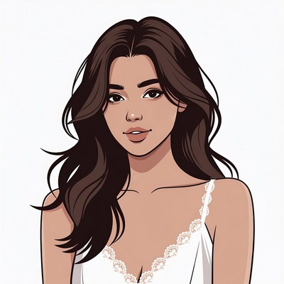 Beautiful woman in lace camisole