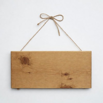 Blank wooden sign with twine