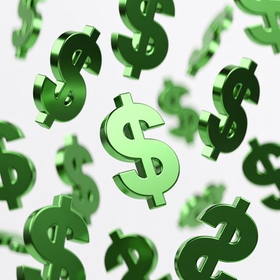 Falling Green Dollar Signs