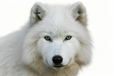 White wolf close-up portrait