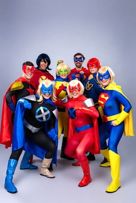 Group of Superheroes in Colorful Costumes