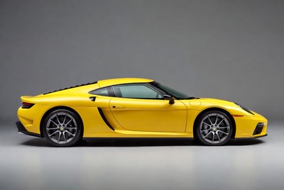 Yellow Porsche 718 Cayman GT4 RS