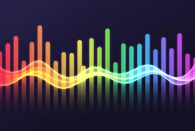 Rainbow Glowing Sound Wave