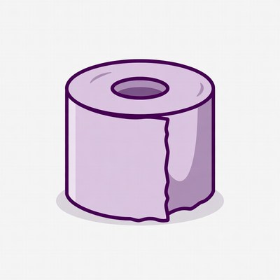 Purple toilet paper roll illustration