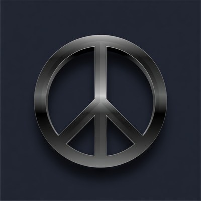 Shiny Black Peace Symbol