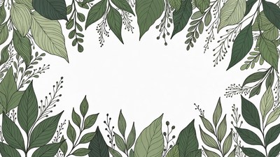 Green Leaf Frame Illustration