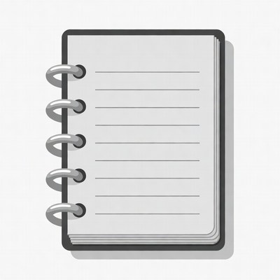 Open Spiral Notebook Illustration