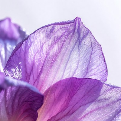 Purple Iris Flower Petals Closeup