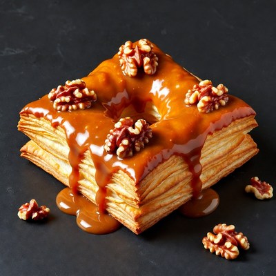 Caramel Walnut Puff Pastry