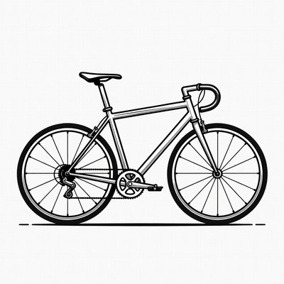Line art road bicycle illustration