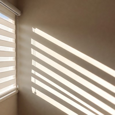 Sunlight Through Blinds on Wall
