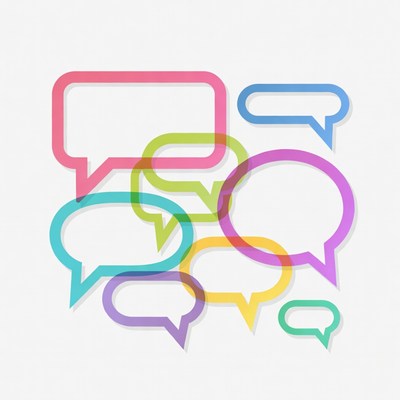 Colorful Overlapping Speech Bubbles