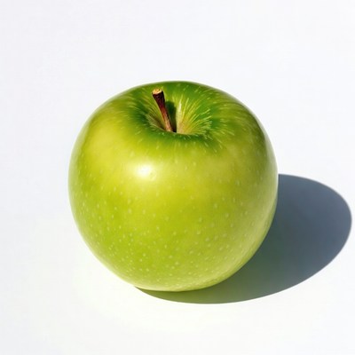 Green apple on white background