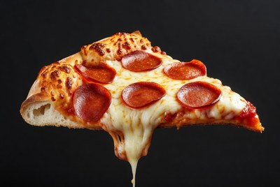 Pepperoni Pizza Slice Dripping Cheese