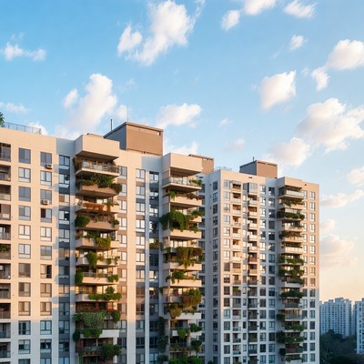 Modern Green Balcony Apartment Buildings