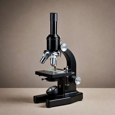 Black Microscope on Table