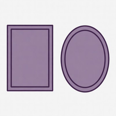 Purple Square and Oval Shapes