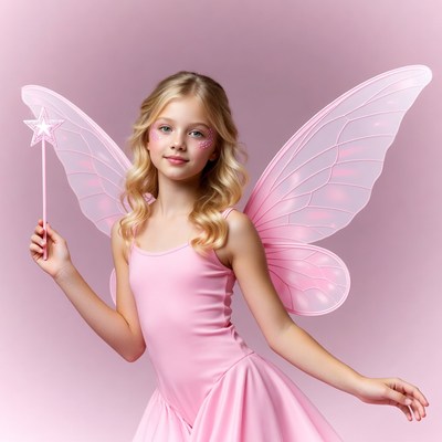 Blonde girl fairy with wand